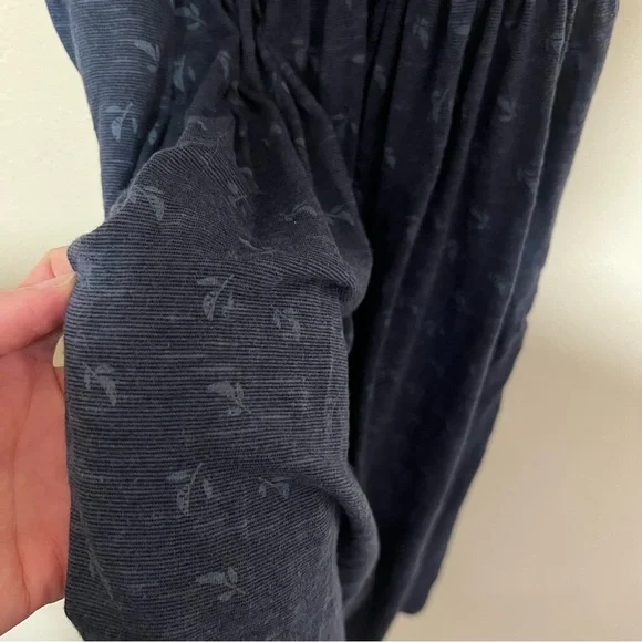 Toad & Co. XS Gemina Tie Sleeve Smocked Sleeveless Navy  Mini Dress Organic - Picture 3 of 11